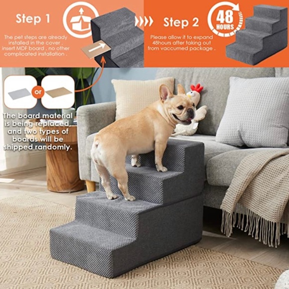 BRAND NEW- Dog Stairs for Small Dogs, 5-Step Dog Stairs for High Beds and Couch - Picture 4 of 7